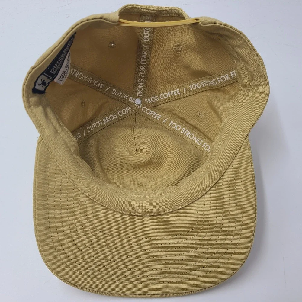 Dutch Bros Hat Snapback Gold Yellow Red Logo Patch Coffee Casual Hipster Men